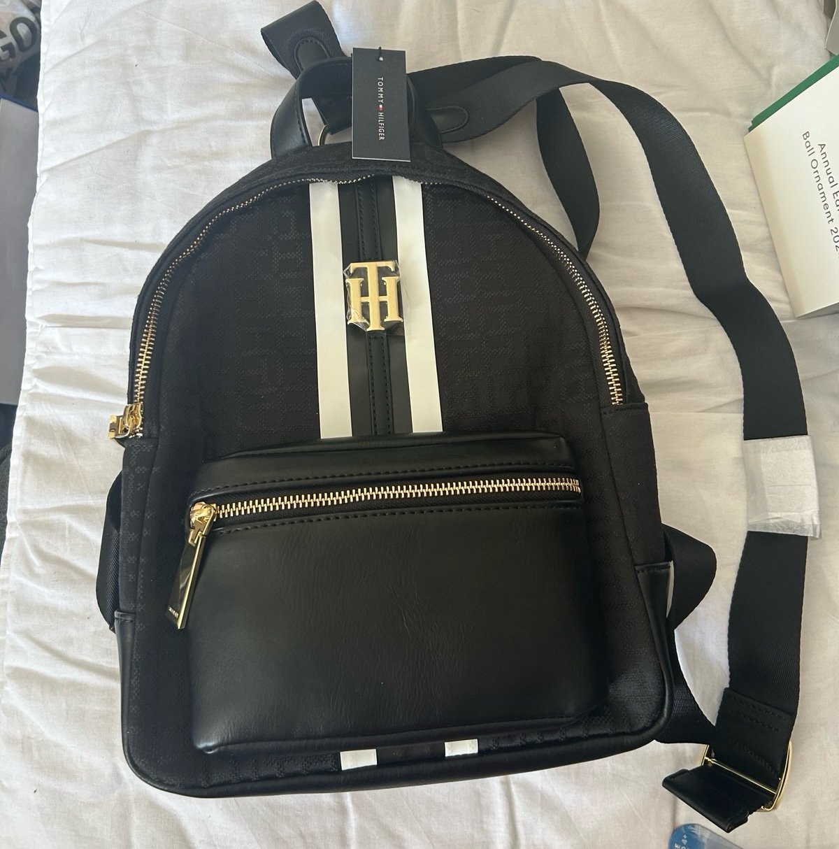 Tommy Hilfiger Black & White backpack/ daypack. Not a large backpack.