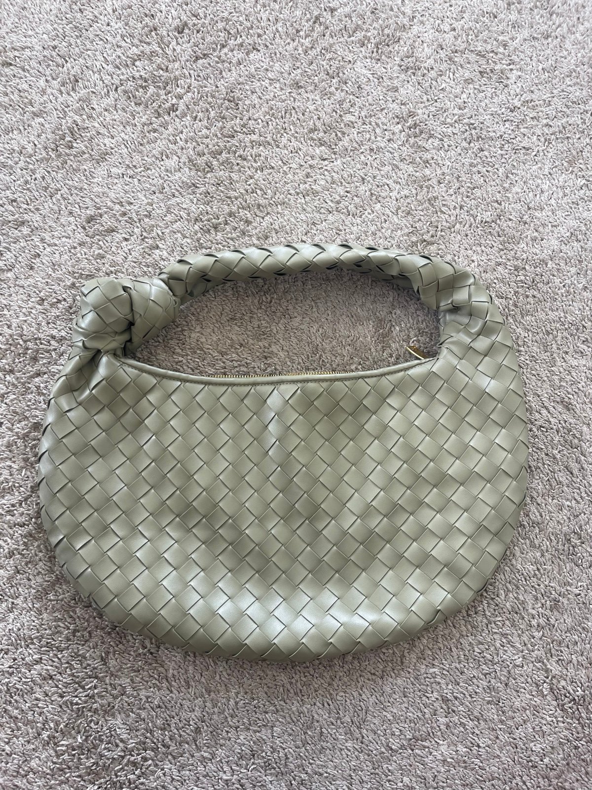 Faux Leather Woven Shoulder Bag