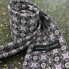 Robert Talbott Medallion Tie. Black/gray/purple medallion tie.