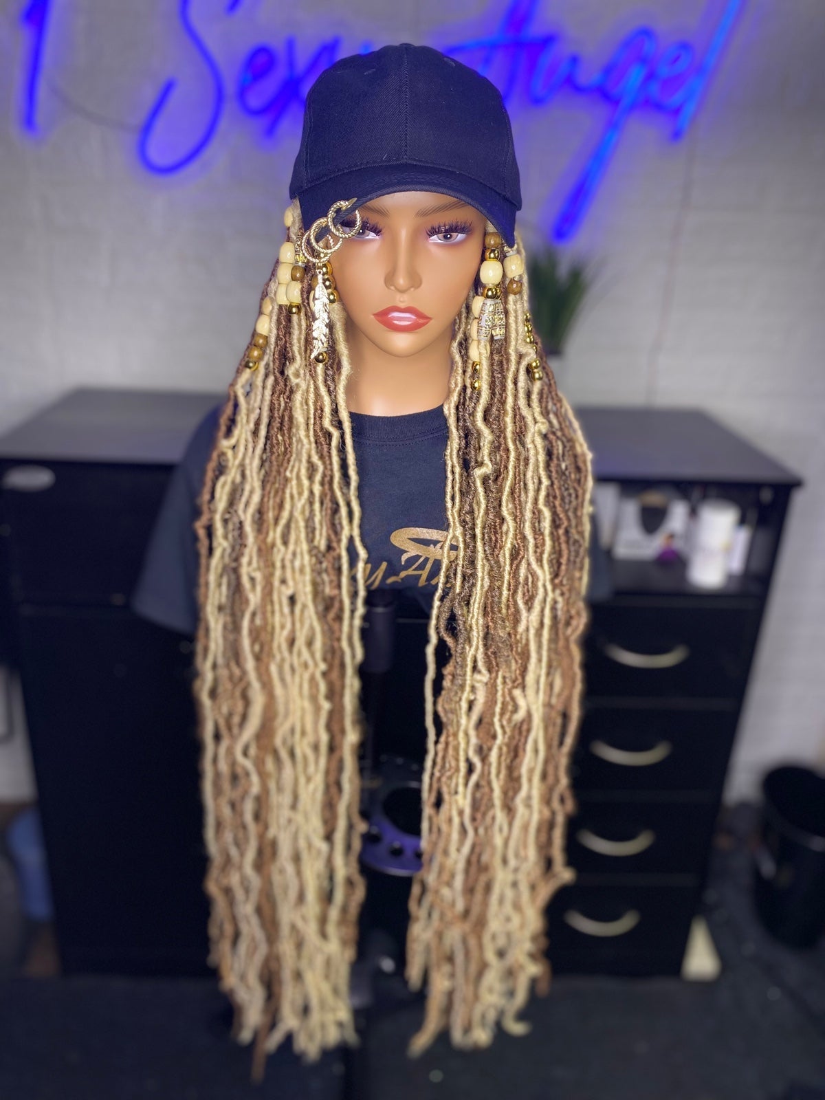 Wig Hat w/ 34” Boho Locs