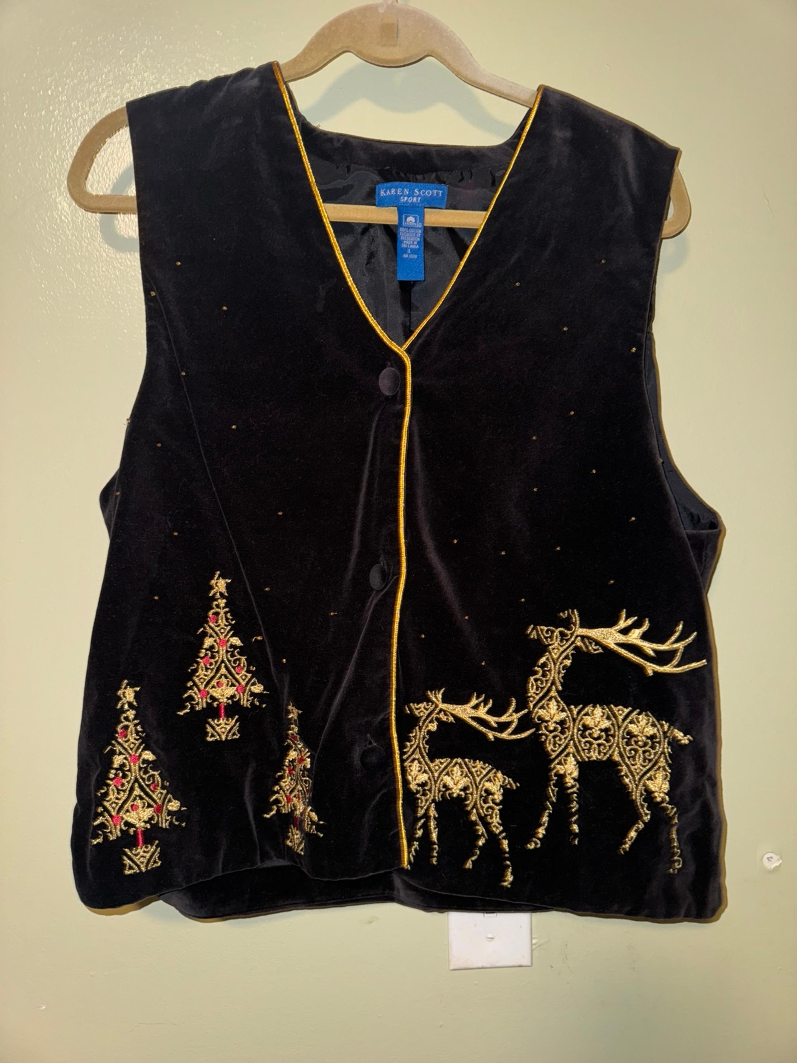 Karen Scott Sport Christmas Vest - Size Large