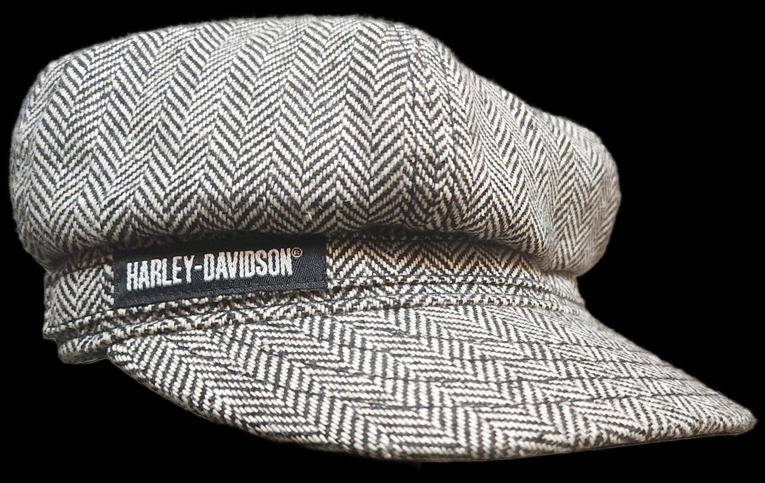 Harley Davidson Black White Chevron Y2K Adjustable Hat
