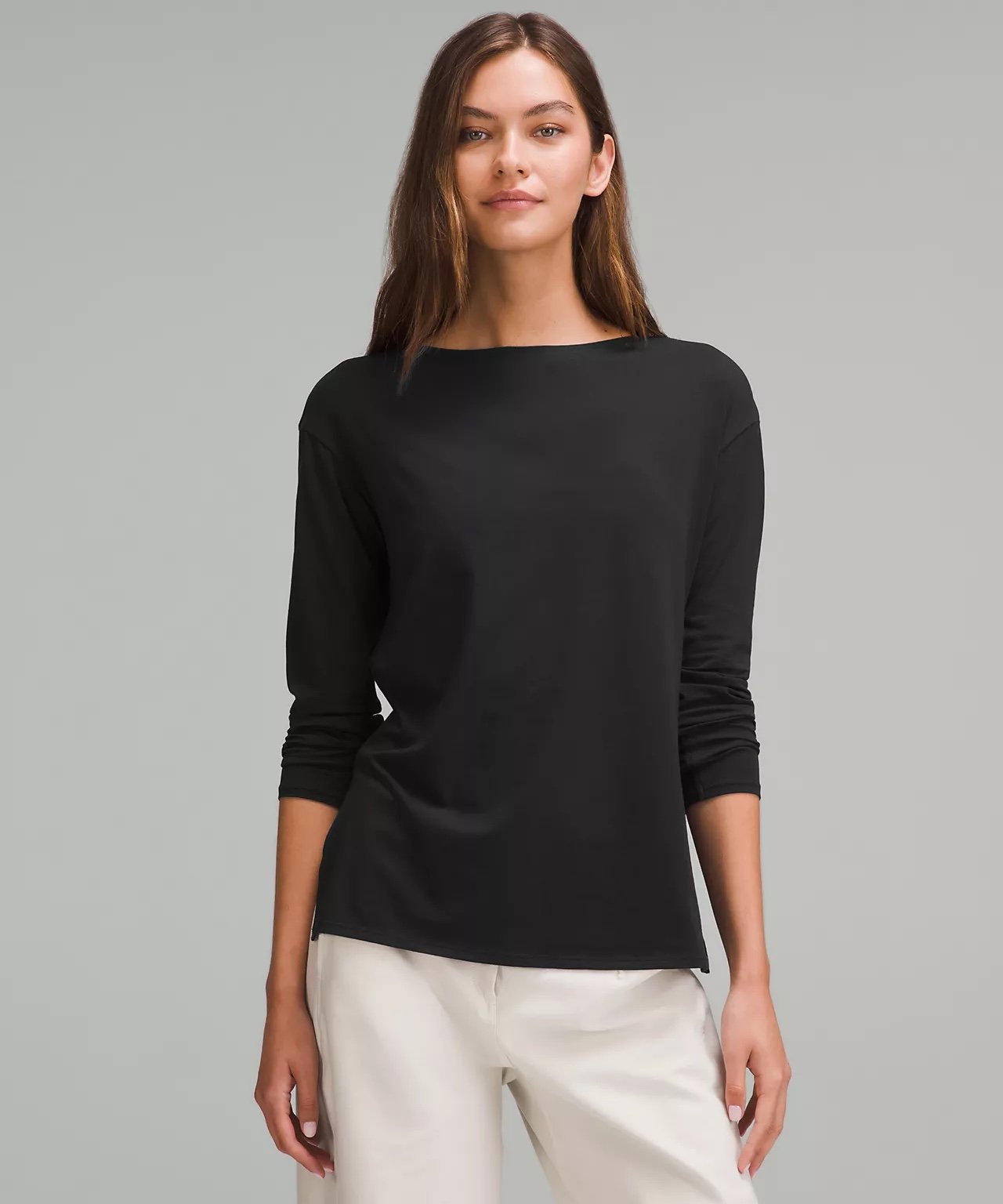 Lululemon Relaxed-Fit Boatneck Long-Sleeve Shirt Size 14