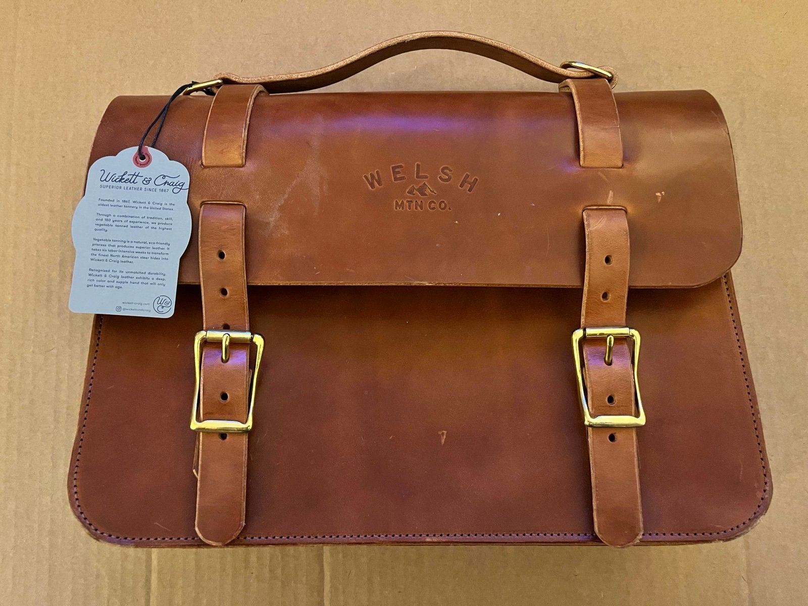 Welsh Mtn Co Carver Satchel - Tan