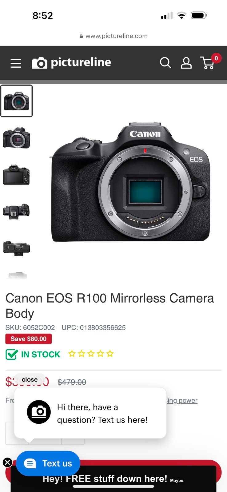 Canon r100 body new with 2 lenses brand new in box