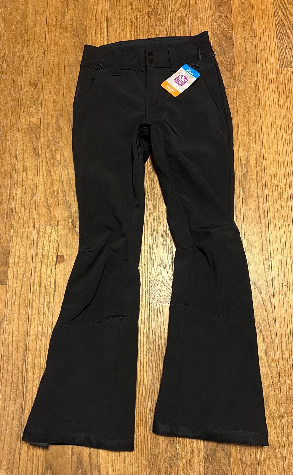 New! 150 COLUMBIA ROFFEE RIDGE IV Black Softshell Ski Snowboard Pants Women's 2