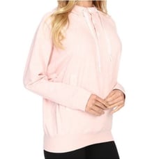 ASICS NWT Pullover Partial Button Up Drawstring Hoodie Sweatshirt Pockets XS