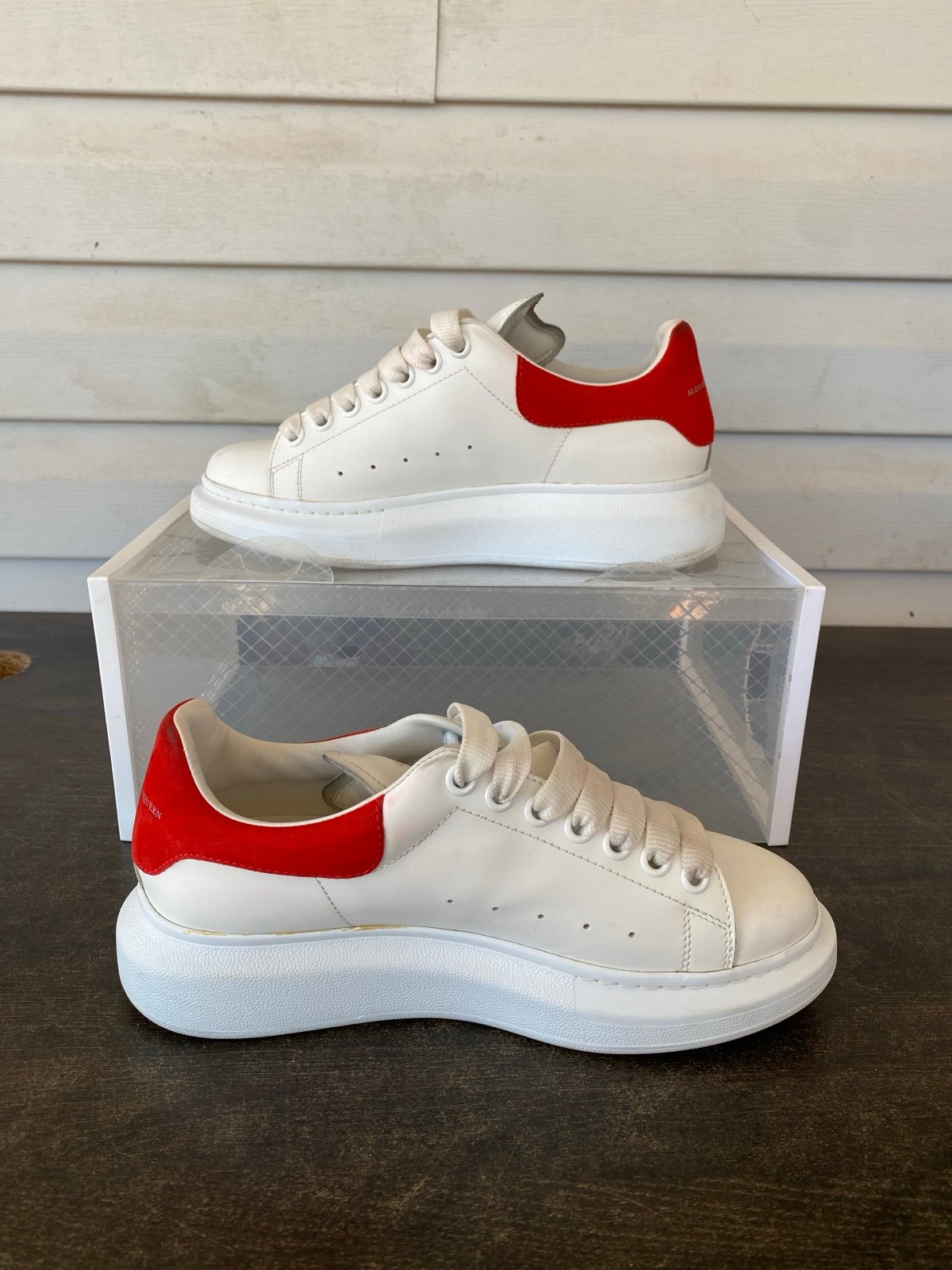 Alexander McQueen Womens White Leather Sneakers 462214 EUR38 1/2 US8 1/2