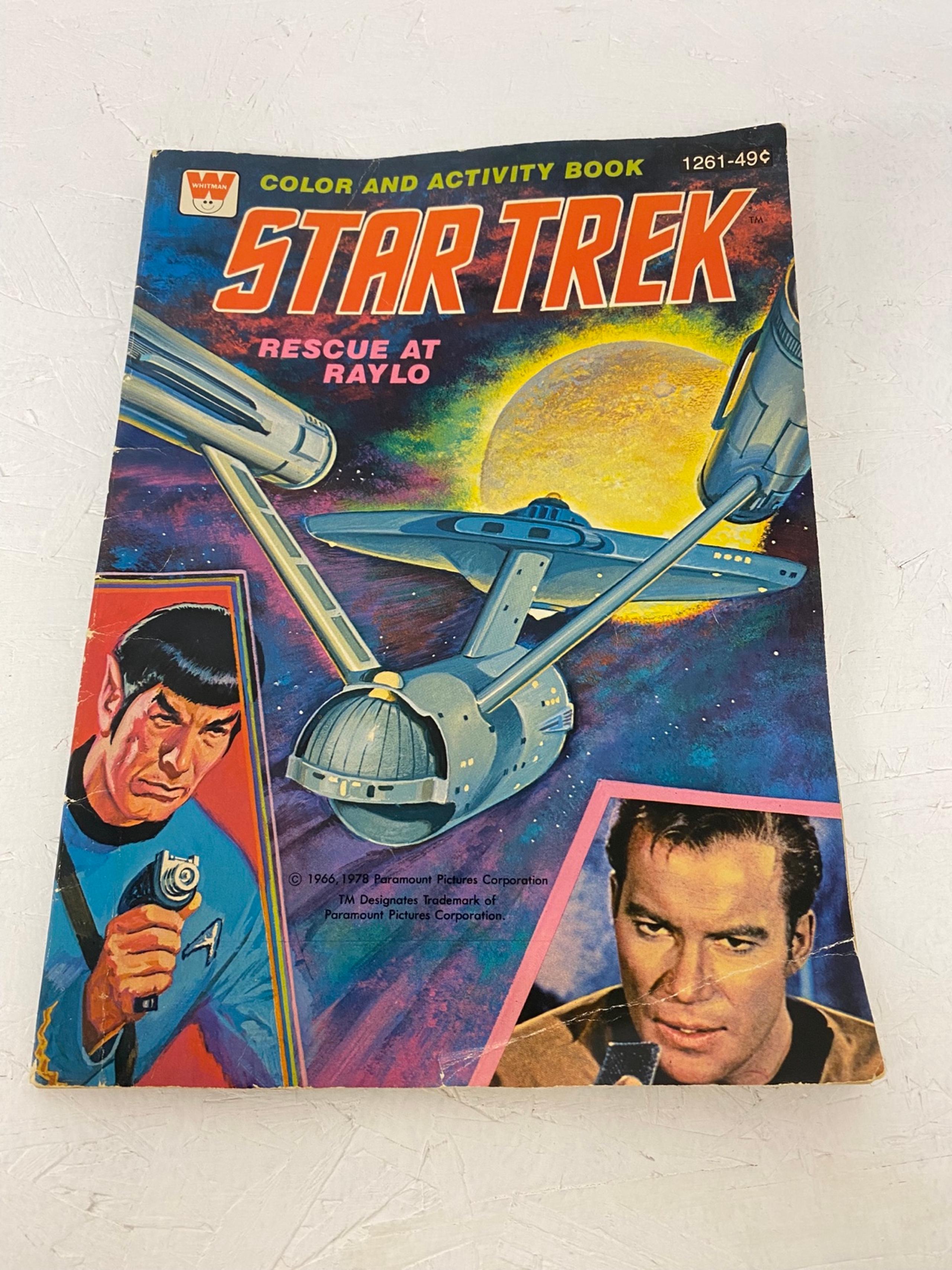 VINTAGE 1978 Whitman Star Trek Color and Activity Book: Rescue At Raylo