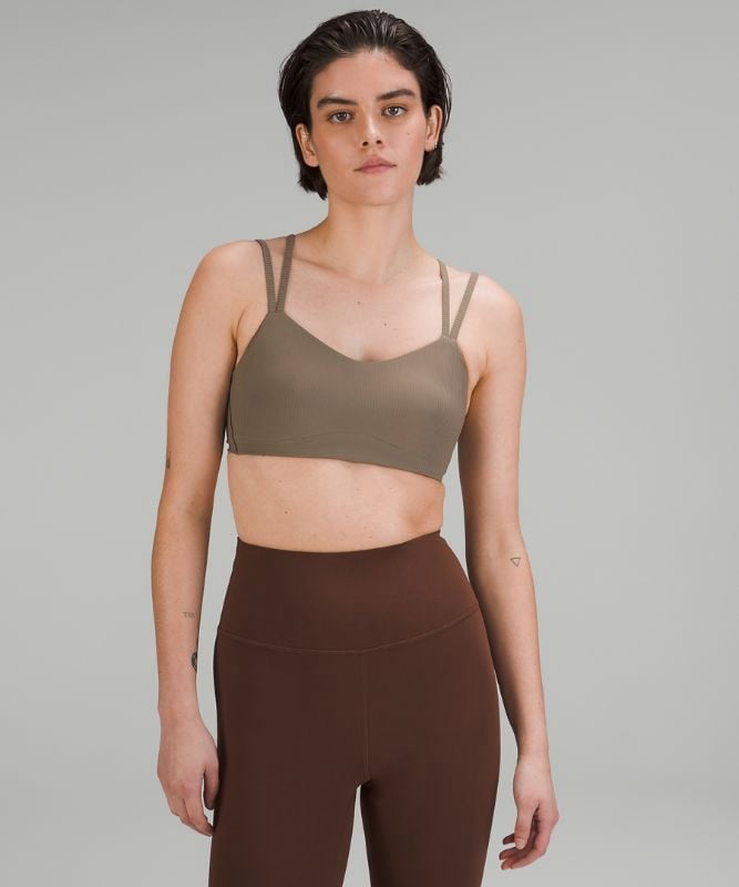 Lululemon Size 6 Like A Cloud Ribbed Bra, B/C Light Support, Nomad, New