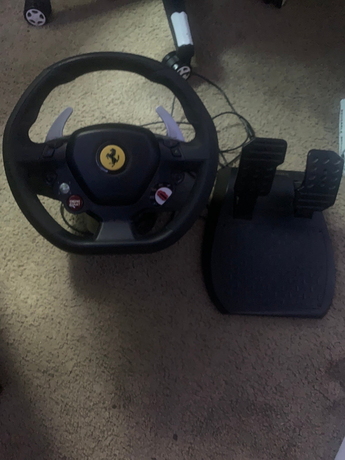 Thrustmaster Ferrari 458 steering wheel with foot pedals