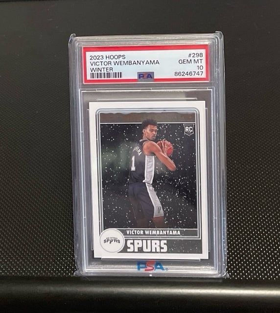 2023 Hoops VICTOR WEMBANYAMA Winter #298 PSA 10 Gem Wemby Spurs Rookie