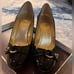 Black and Gold Coach Heels