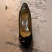 Black and Gold Coach Heels