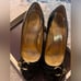 Black and Gold Coach Heels