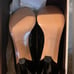 Black and Gold Coach Heels