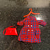 Vintage Libby Remco Red & Blue Plaid Peacoat, Handbag & Hanger for Barbie Dolls