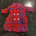 Vintage Libby Remco Red & Blue Plaid Peacoat, Handbag & Hanger for Barbie Dolls
