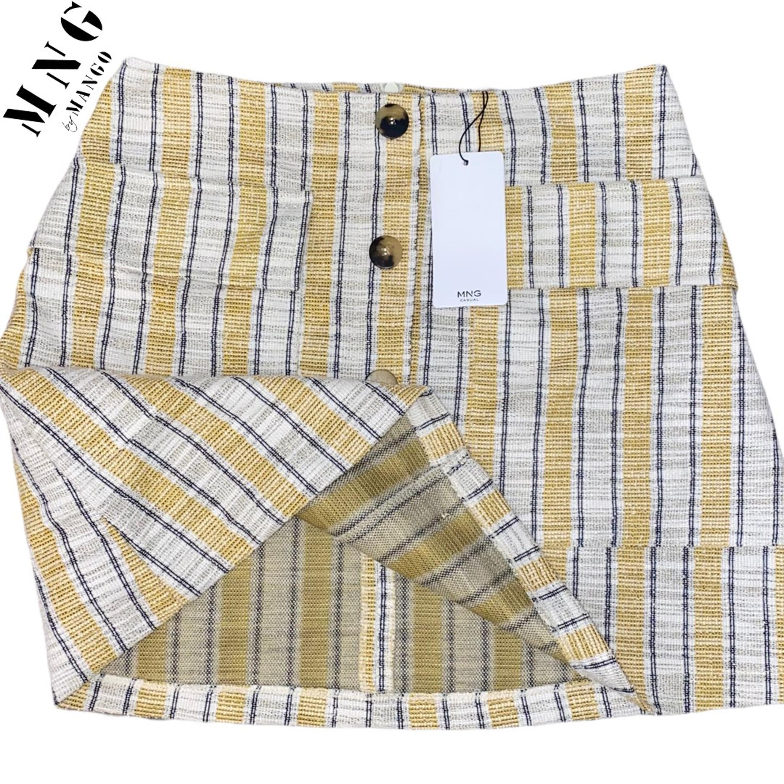 MNG by Mango Stripe Boho Knit Mini Skirt
