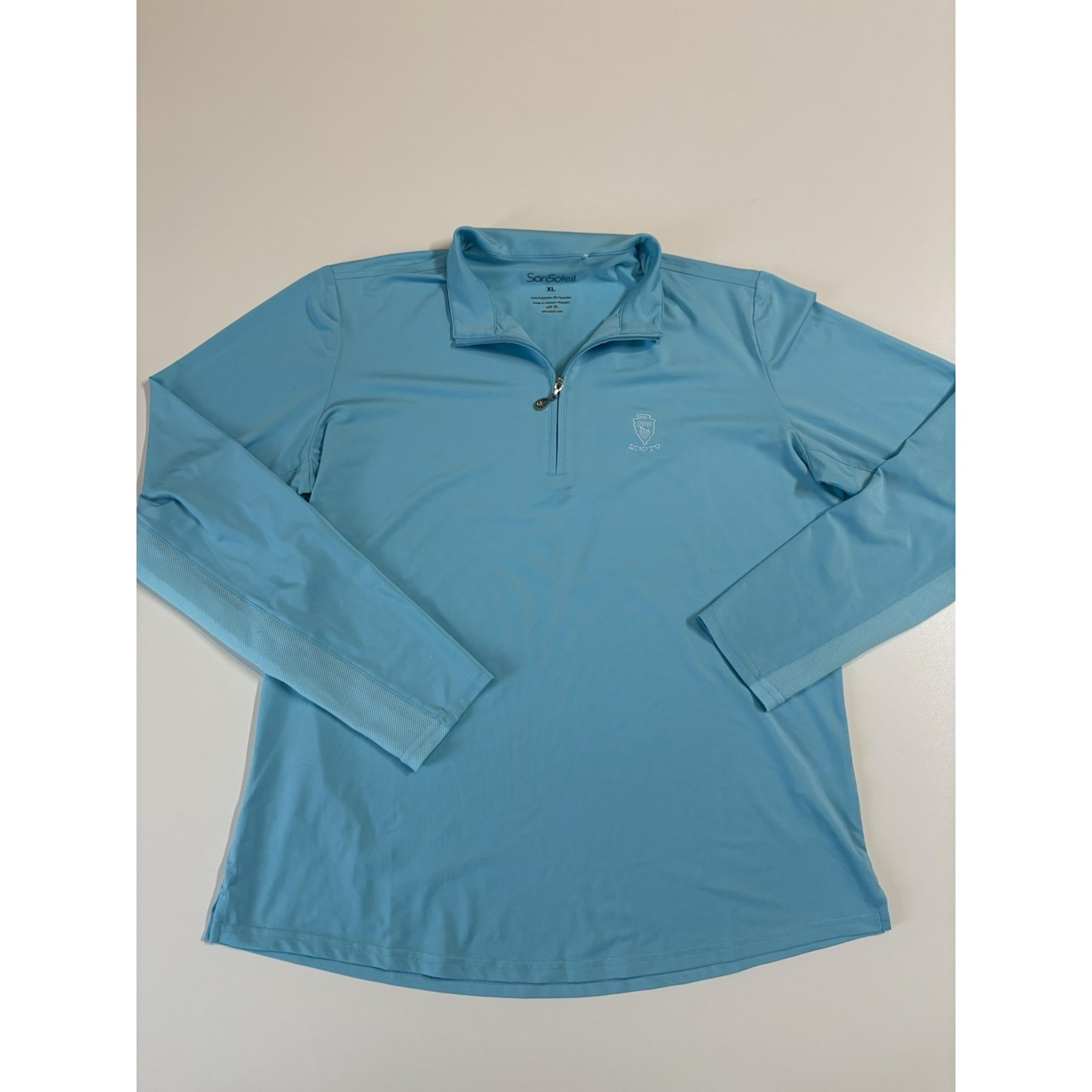 Women's Sansoleil 1/4 Zip Mock Pullover Scioto SZ XL Blue