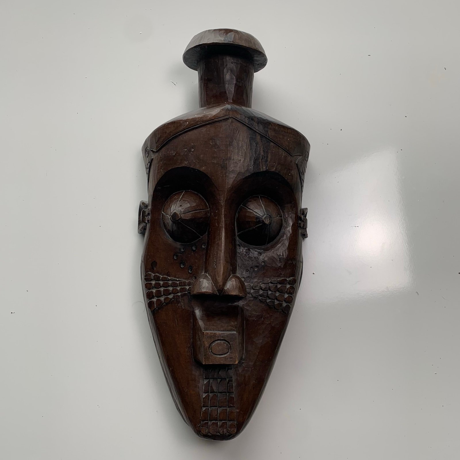 African Mask Antique Dan - Handcrafted Hardwood Tribal Art from Liberia
