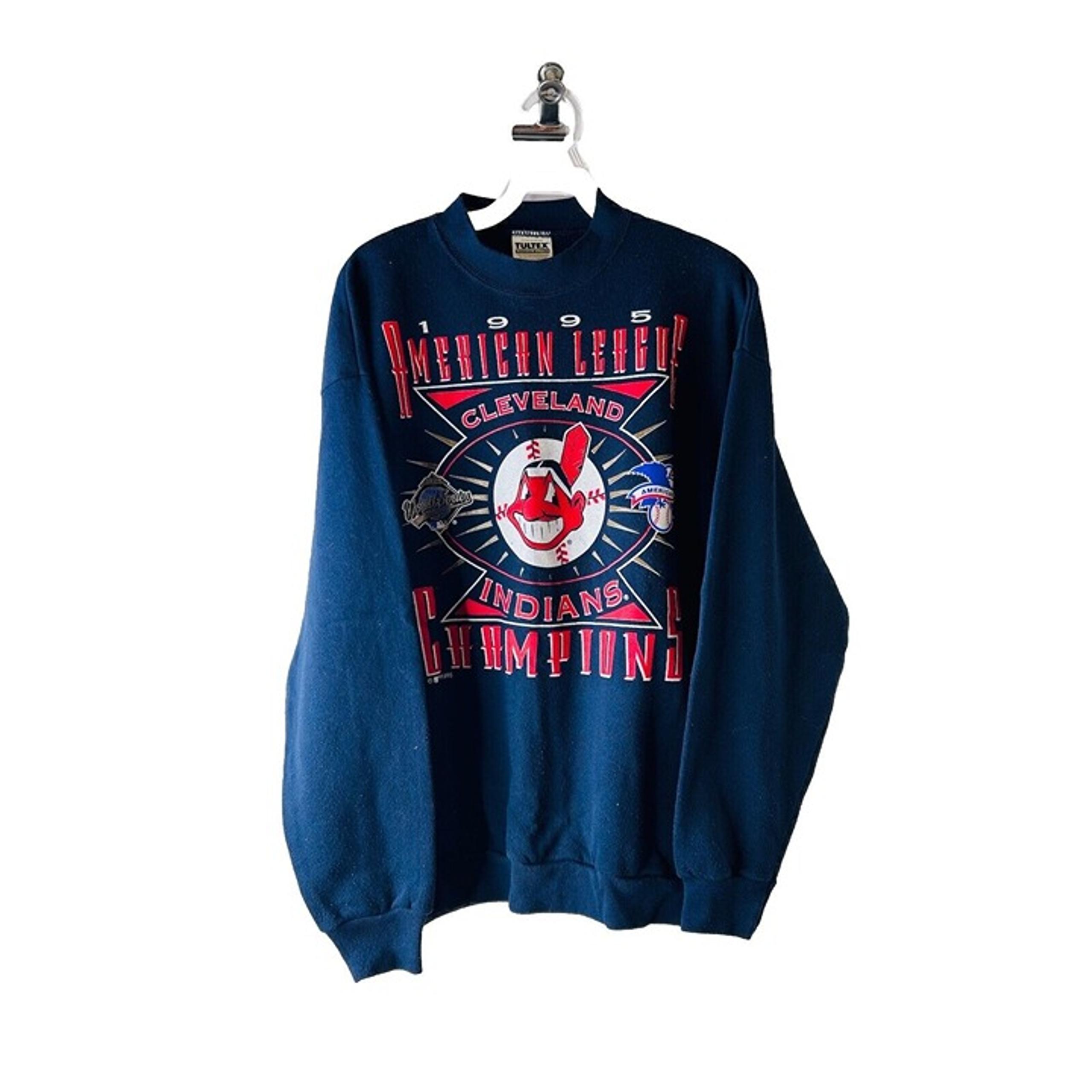 Vintage 90s Mens Large Clevland Indian American League Champions Sweatshirt USA