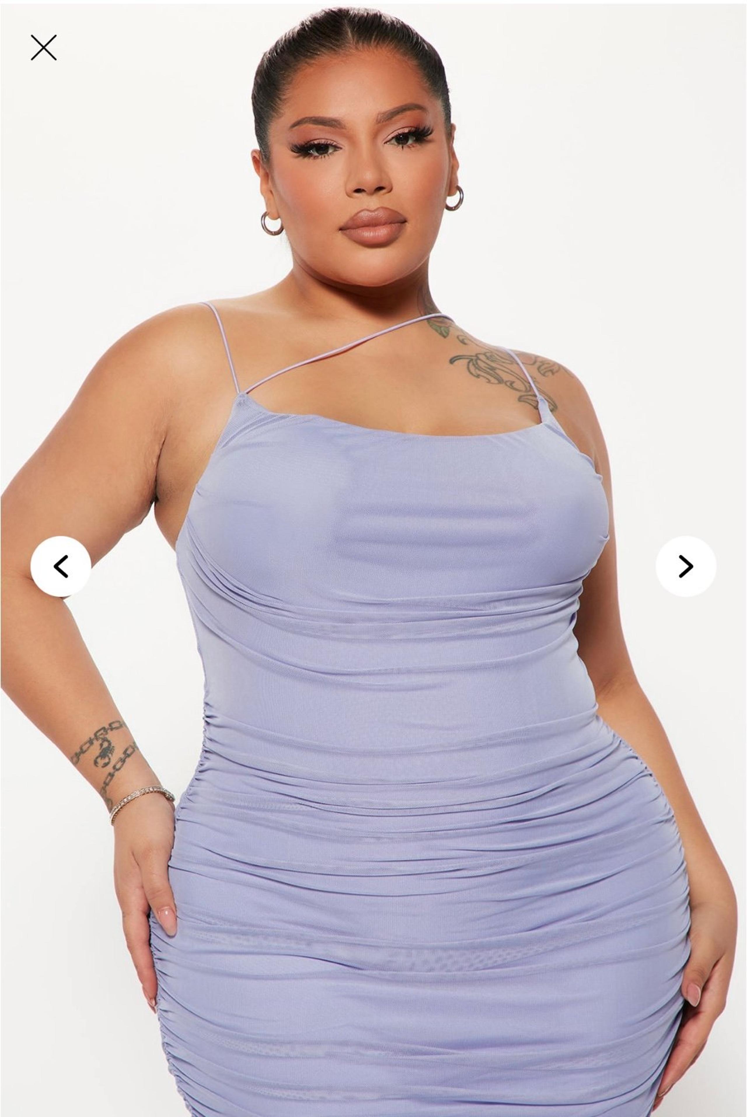 NWT Fashion Nova Lavender Ruched Bodycon Dress – Size 1X