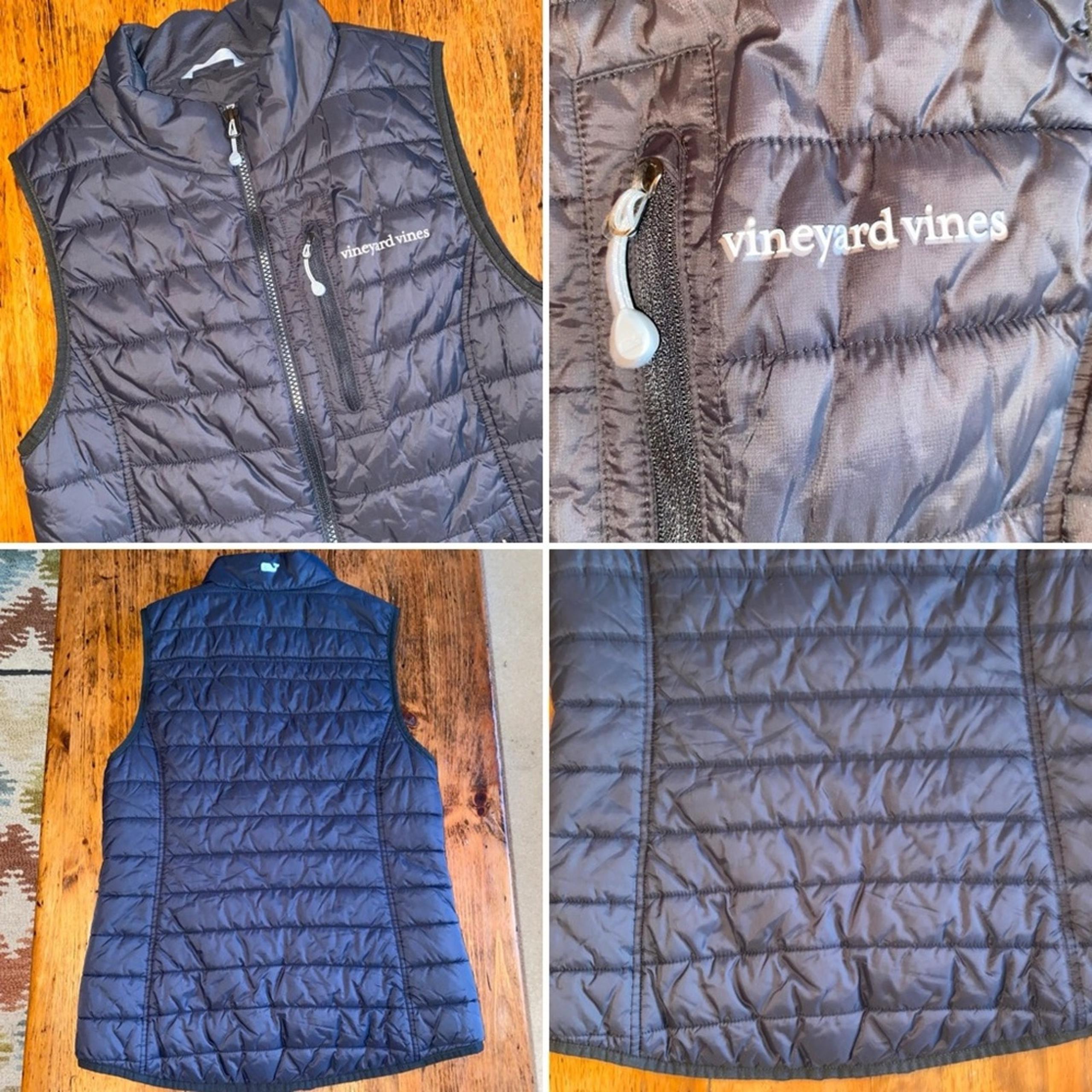 Vineyard Vines $178 Packable Puffer Vest Black  XS EUC