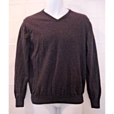 Paolo Mondo Mens Lg 100% Extra Fine Merino Virgin Wool V Neck Italy Sweater Sz L