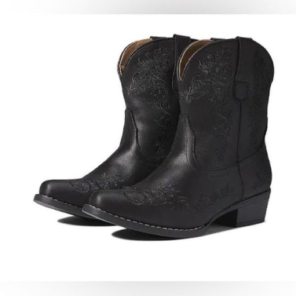 ROPER Riley Scroll Embroidered Womens Snip Toe Western Boots Size 9.5 EU 40.5