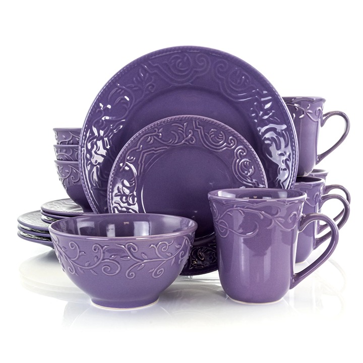 Lilac Fields 16-Piece Dinnerware Set NEW