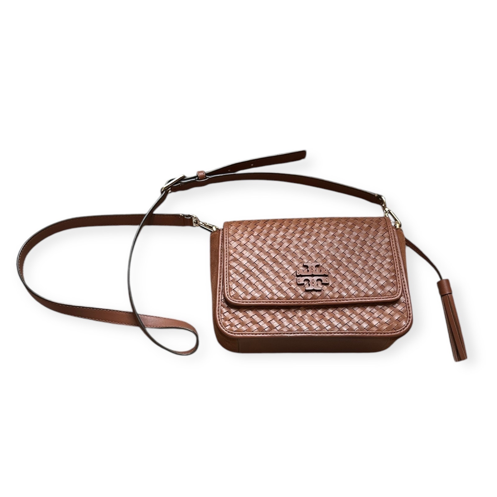 Tory Burch Thea Woven Flap Crossbody Bag