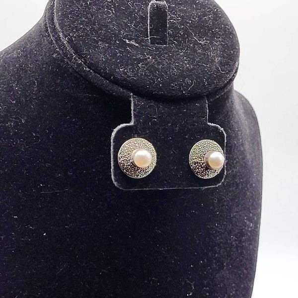 Artisan Made Surrealist Pearl and Sterling Silver Areola Earrings