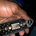 BB SIMON BELT Pink SWAROVSKI CRYSTALS BLACK PONY HAIR LEATHER Men/women