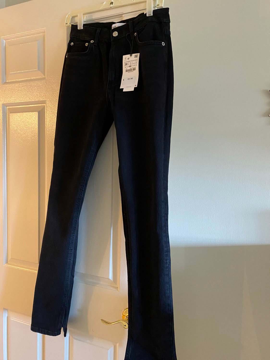 Black Slim Jeans, split seam
