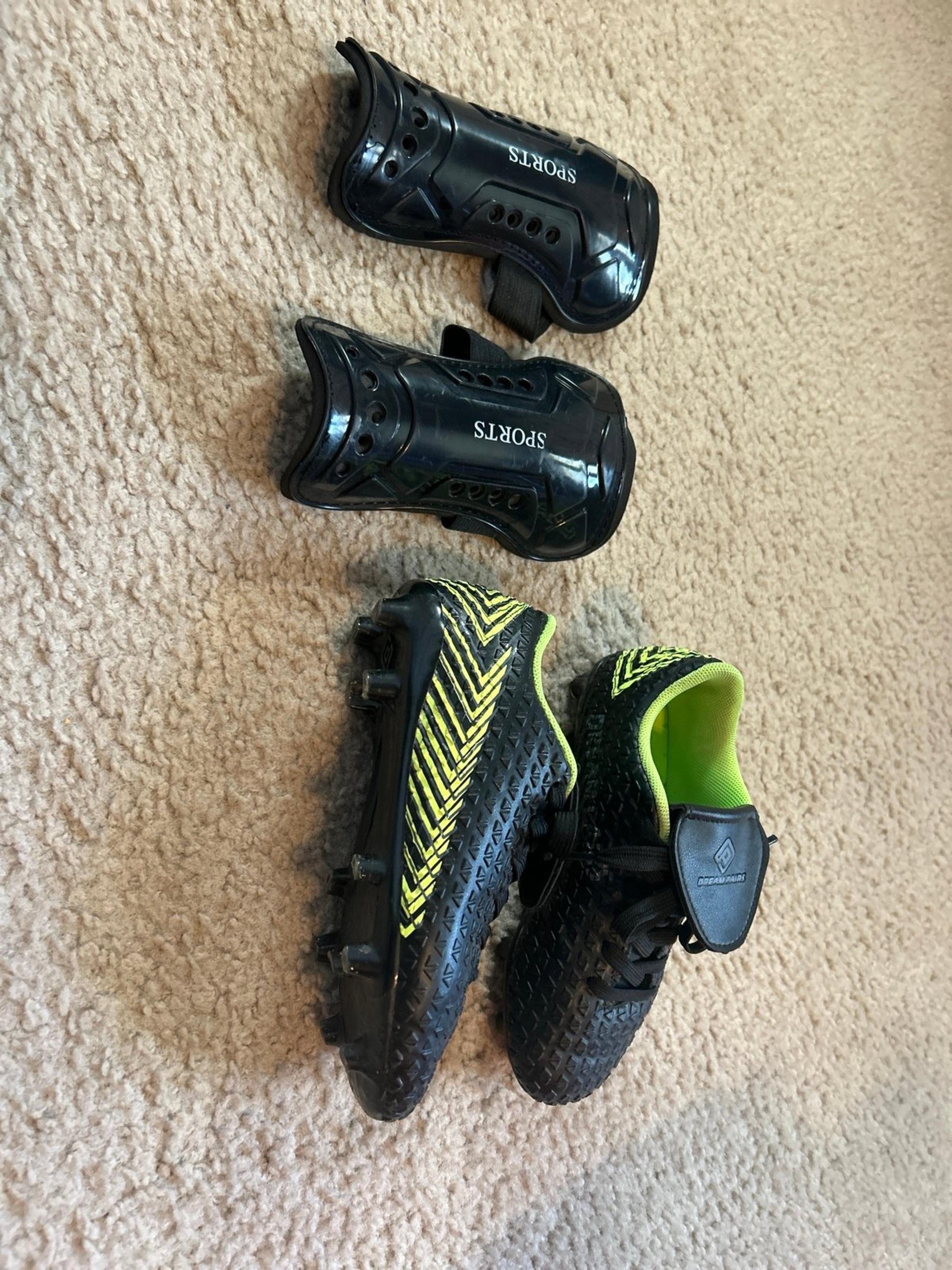 Soccer cleats and shin guards