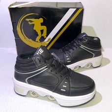 2-in-1 Retractable Roller Skates & Sneakers SZ 8.5 Unisex Wheels Outdoor Fun & F
