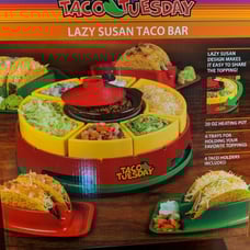 Taco Tuesday COLORFUL Lazy Susan! MEXICAN Food Topping Platter. NEW
