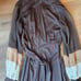 Amazing vintage 70s Style Brown Floor Length Dress w/Long Sheer Sleeves Size 14