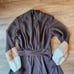 Amazing vintage 70s Style Brown Floor Length Dress w/Long Sheer Sleeves Size 14