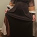 Amazing vintage 70s Style Brown Floor Length Dress w/Long Sheer Sleeves Size 14