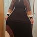 Amazing vintage 70s Style Brown Floor Length Dress w/Long Sheer Sleeves Size 14