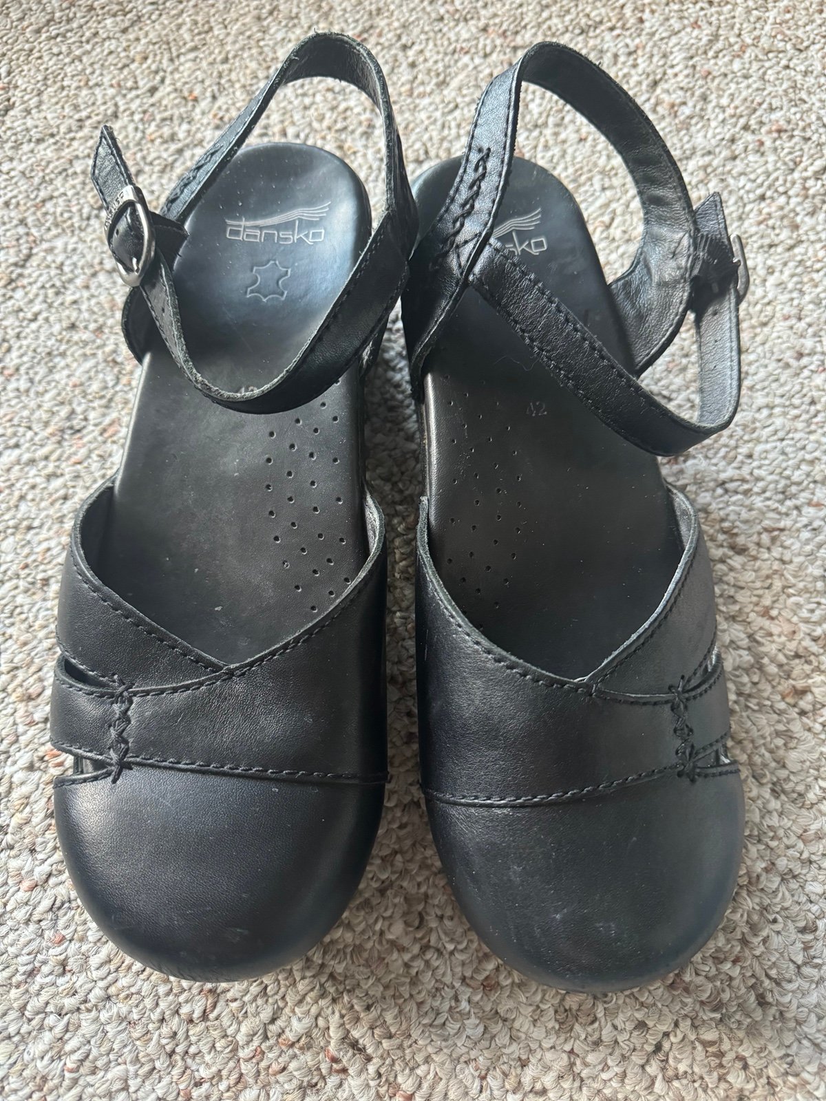 EUC Dansko Mary Jane Slingback Sandal Clogs - Women’s Shoe Size 42 Black Leather