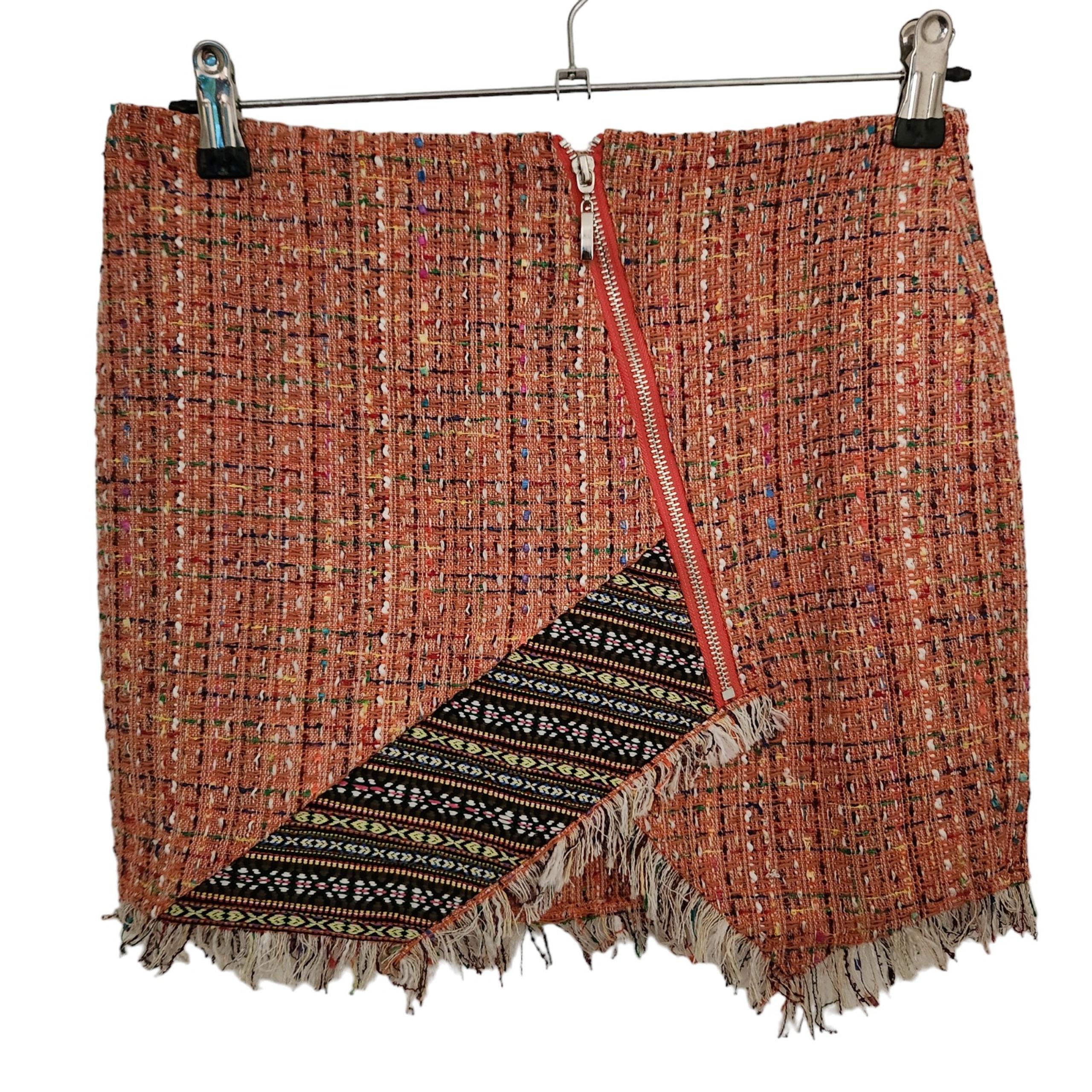 NWOT Endless Rose Tweed Frayed Hem Pencil Mini Skirt Size Juniors Medium