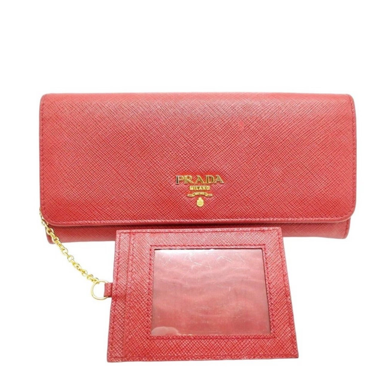 Prada Red Envelope Leather Wallet