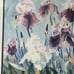 Vicki D Thomas Signed Watercolor Print Painting Purple Metal Frame Large Floral