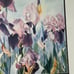 Vicki D Thomas Signed Watercolor Print Painting Purple Metal Frame Large Floral