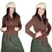 Long sleeve button front tie belt jacket
