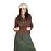 Long sleeve button front tie belt jacket