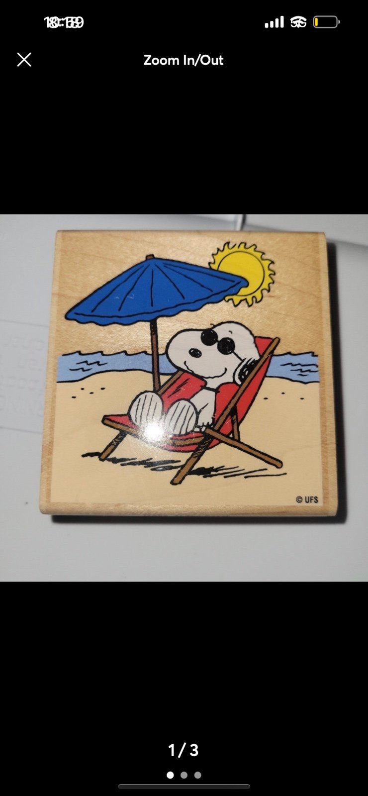 Rare Snoopy Peanuts at the beach rubber stamp